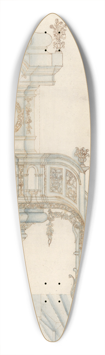 Michael Furtner the Elder - Design for a Pulpit 39.3 inch art pintail longboard deck
