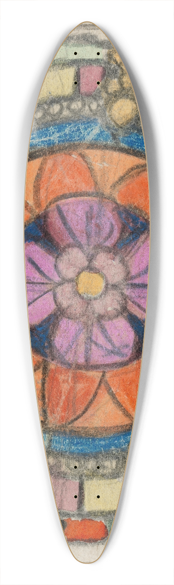 Michael Healy - A Rose Window 39.3 inch art pintail longboard deck