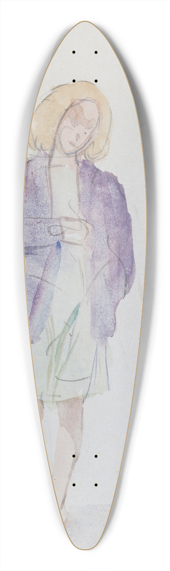 Michael Healy - A Woman in a Purple Jacket 39.3 inch art pintail longboard deck