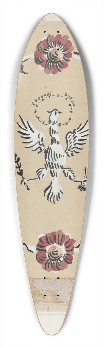 Michael Lauretano - Free Hand Decorated Wall 39.3 inch art pintail longboard deck