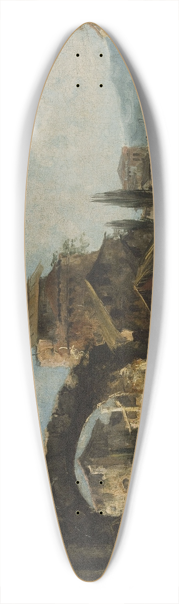 Michele Marieschi - Landscape with ruins 39.3 inch art pintail longboard deck