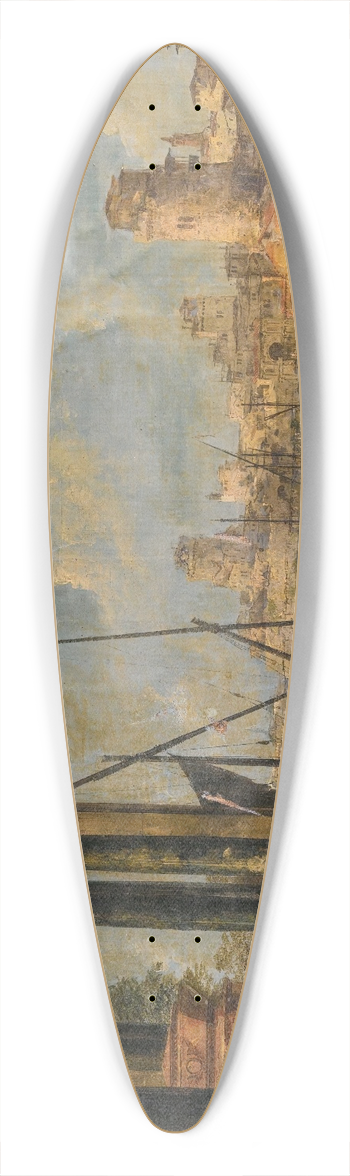Michele Marieschi - Venice, A Capriccio View OfThe Lagoon 39.3 inch art pintail longboard deck