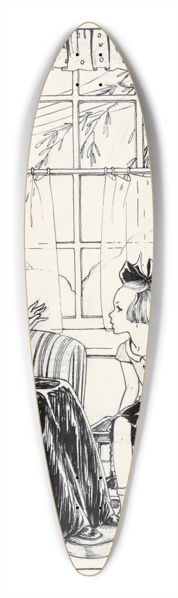 Miep de Feijter - Interieur met een oude vrouw en drie kinderen 39.3 inch art pintail longboard deck