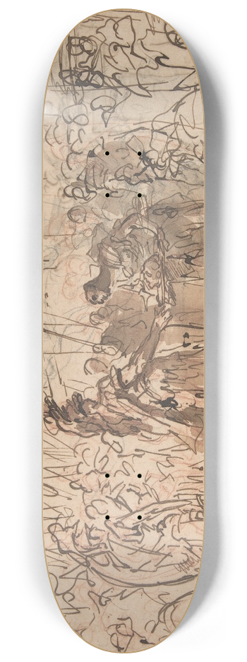 Giovanni Antonio Pellegrini - The Head of Pompey Presented to Julius Caesar 8.25 inch art skate deck