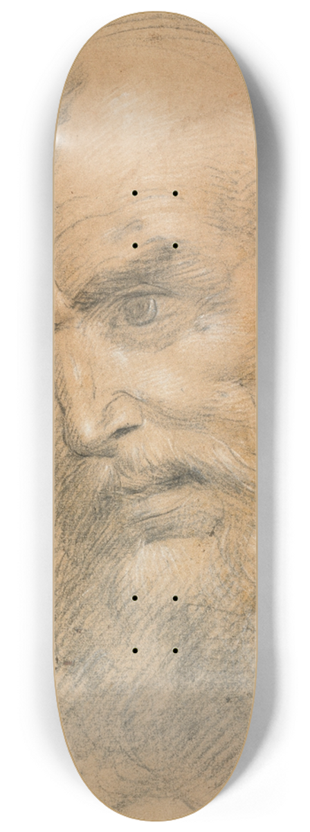Giovanni Antonio Sogliani - Head of a Bearded Man 8.25 inch art skate deck