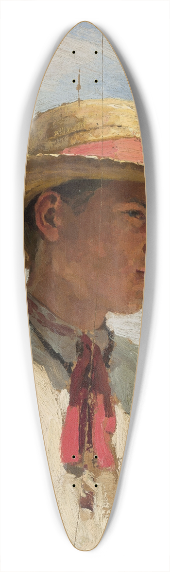Mikoaj K. Pimonienko - Study of a young boy in a straw hat 39.3 inch art pintail longboard deck
