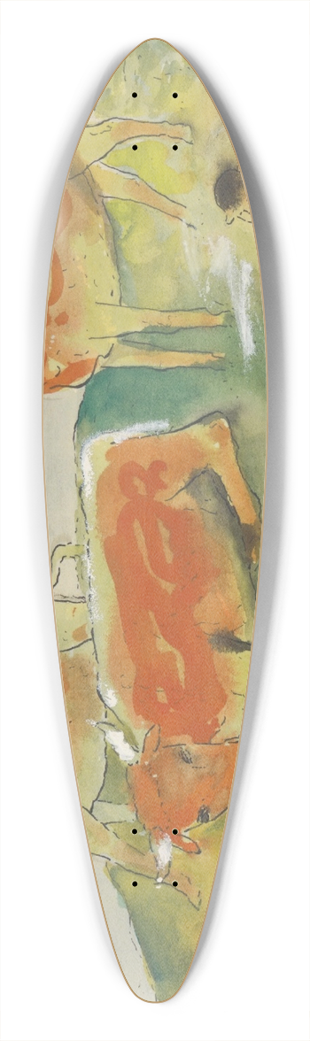 Mikul Galanda - Herder with Cows 39.3 inch art pintail longboard deck