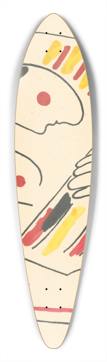 Mikul Galanda - P.F.1938 39.3 inch art pintail longboard deck