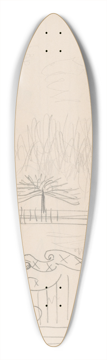 Mikul Galanda - Sketchbook 39.3 inch art pintail longboard deck
