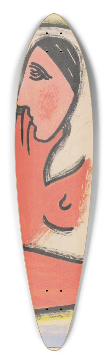 Mikul Galanda - Woman with a Flower 39.3 inch art pintail longboard deck