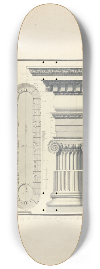 Giovanni Battista Borra - Remains of an Ionic Order and Circus at Aphrodisias 8.25 inch art skate deck