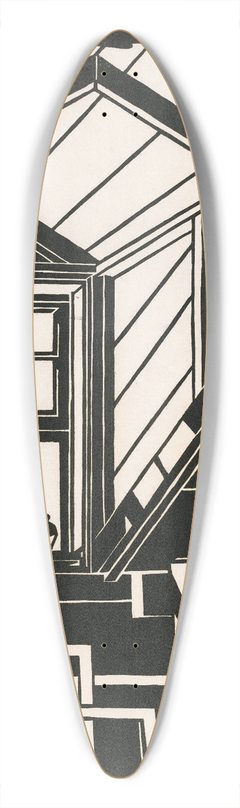Mildred McMillen - The Attic Window 39.3 inch art pintail longboard deck