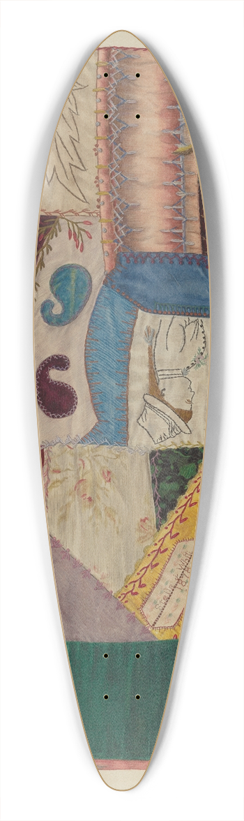 Mina Greene - Crazy Quilt (Section of) 39.3 inch art pintail longboard deck