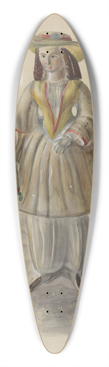 Mina Lowry - Pa. German Chalkware Bloomer Girl 39.3 inch art pintail longboard deck