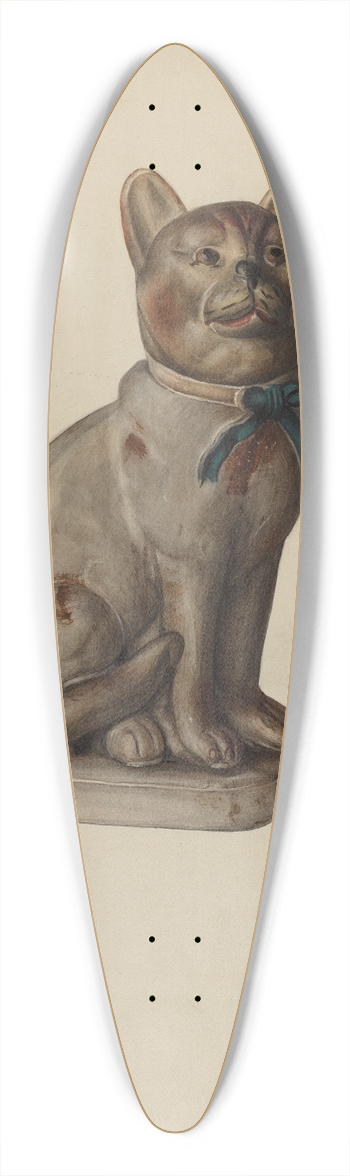 Mina Lowry - Pa. German Chalkware Cat with Mouse 39.3 inch art pintail longboard deck