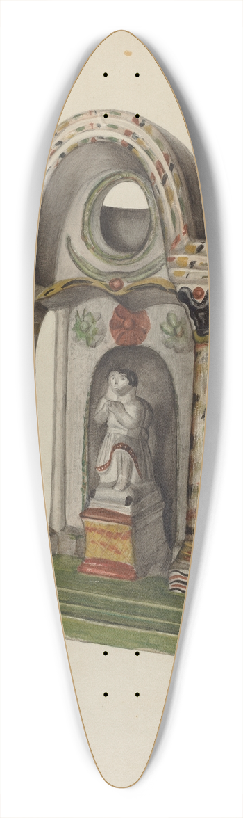 Mina Lowry - Pa. German Chalkware Shrine 39.3 inch art pintail longboard deck