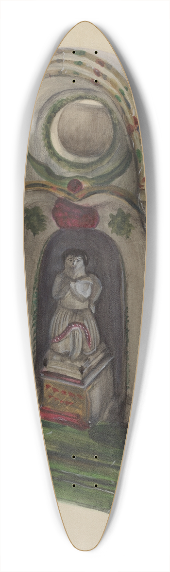 Mina Lowry - Religious Wood Carving 39.3 inch art pintail longboard deck