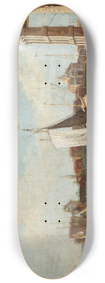 Giovanni Battista Cimaroli - Punta della Dogana, Venice 8.25 inch art skate deck