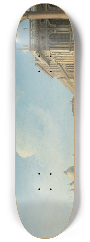 Giovanni Battista Cimaroli - Venice A View From The Piazzetta, Looking West Towards The Dogana And Santa Maria Della Salute, With The Zecca, Biblioteca Sansoviniana And Column Of St. Theodore 8.25 inch art skate deck