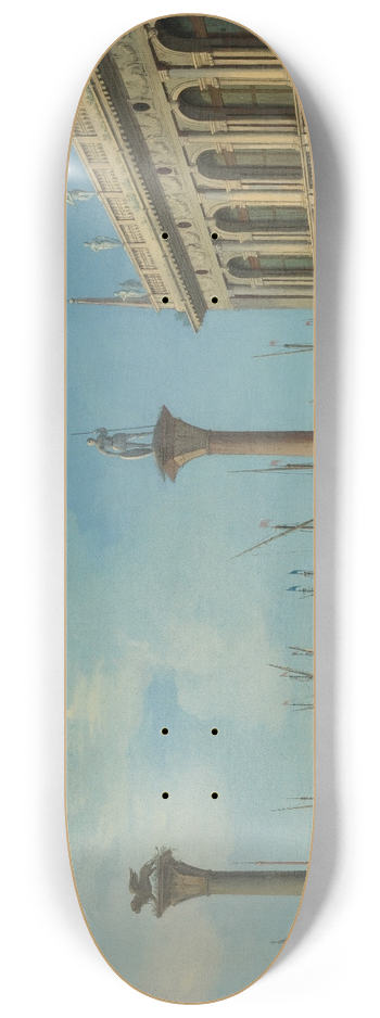 Giovanni Battista Cimaroli - Venice, A View Of The Molo From The Piazzetta, Looking South To San Giorgio Maggiore, With The Columns Of St. Mark And St. Theodore And Thebiblioteca Sansoviniana 8.25 inch art skate deck