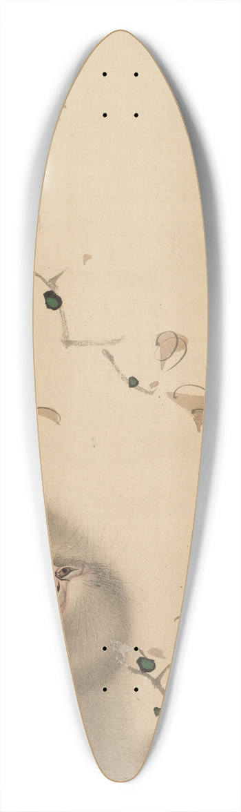 Mori Sosen - Monkey Hanging on to a Branch 39.3 inch art pintail longboard deck
