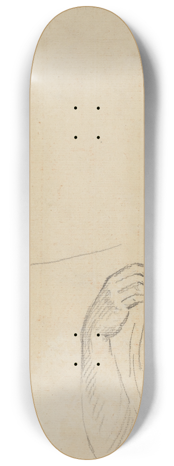 Giovanni Battista Cipriani - Study of Two Putti and a Draped Arm (verso) 8.25 inch art skate deck