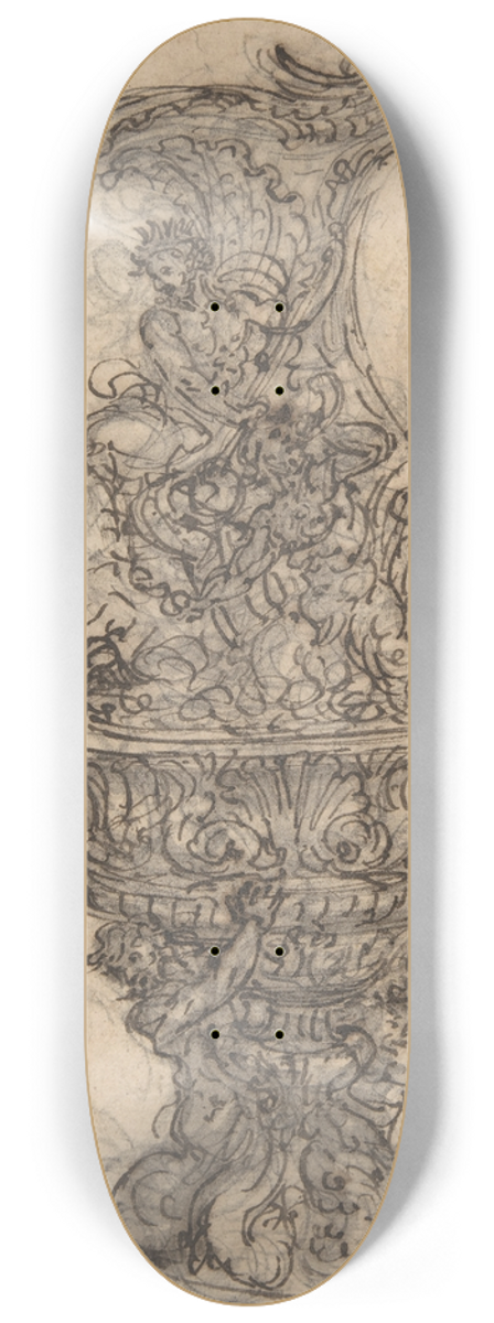 Giovanni Battista Foggini - Design for a Ewer with Neptune on his Chariot 8.25 inch art skate deck