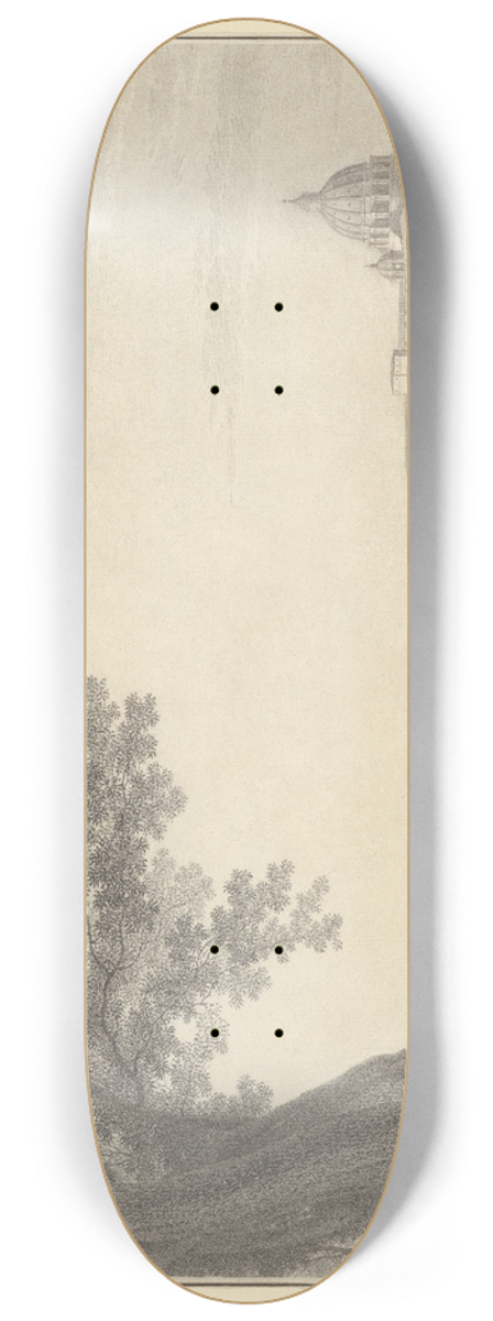 Giovanni Battista Lusieri - An extensive view of Rome from the Orti della Pineta Sacchetti 8.25 inch art skate deck