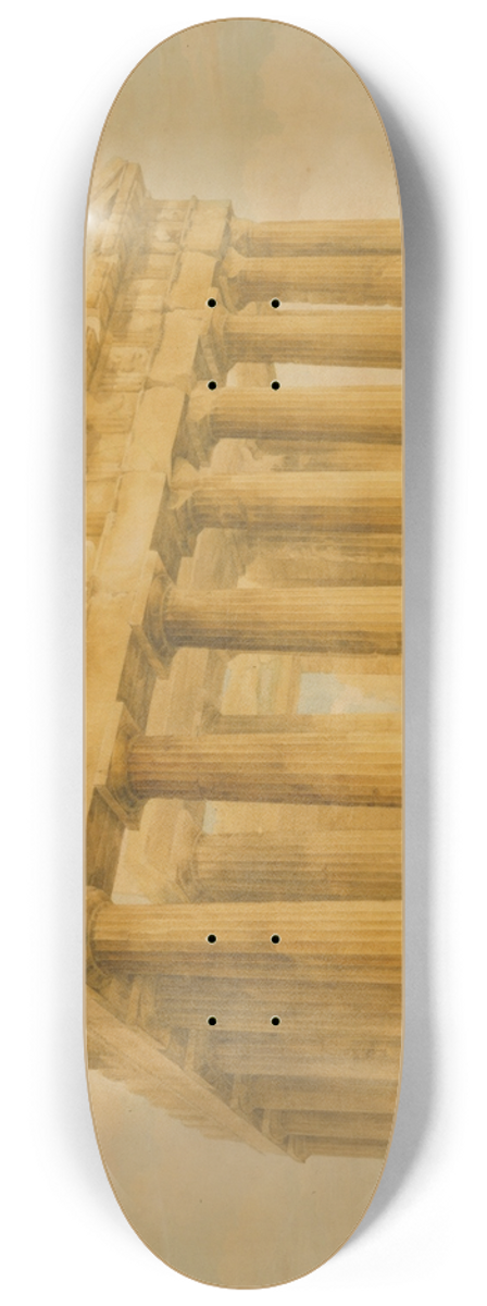 Giovanni Battista Lusieri - The Parthenon from the Northwest 8.25 inch art skate deck