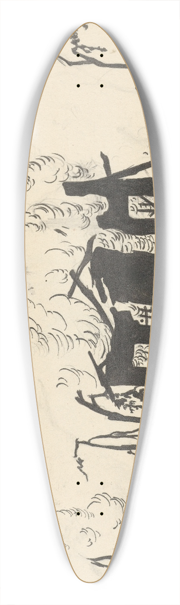Nelly Bodenheim - Silhouet van het afgebrande huis 39.3 inch art pintail longboard deck