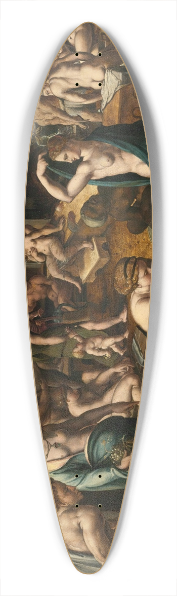 Netherlandish School - A Bathhouse 39.3 inch art pintail longboard deck