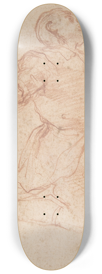 Giovanni Battista Naldini - Kneeling Male Figure with Outstretched Arms 8.25 inch art skate deck