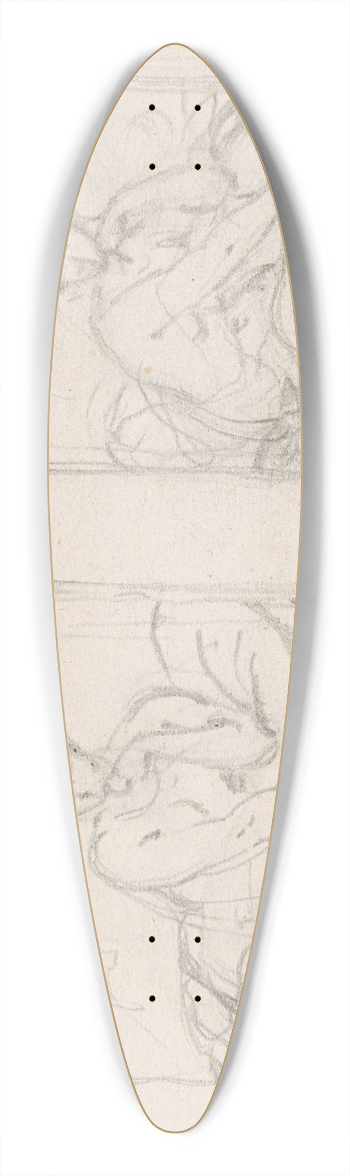 Nicaise De Keyser - Two Postures 39.3 inch art pintail longboard deck