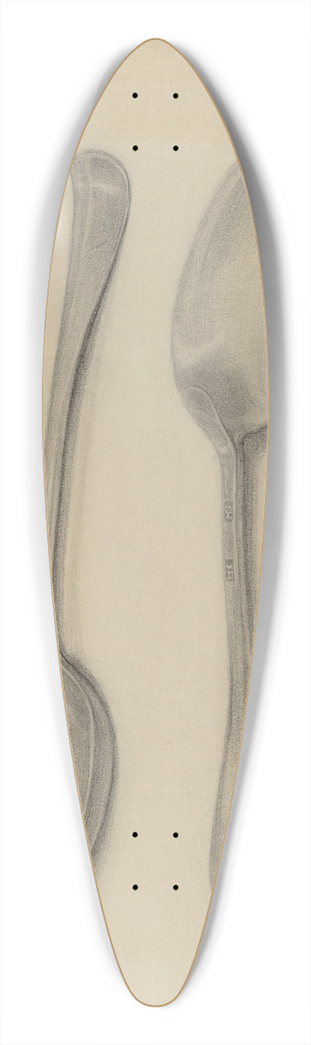 Nicholas Zupa - Two Silver Soup Spoons 39.3 inch art pintail longboard deck