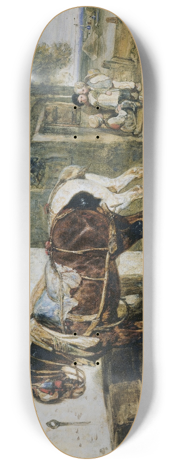 Alexandre-Gabriel Decamps - Cart Horses 8.25 inch art skate deck