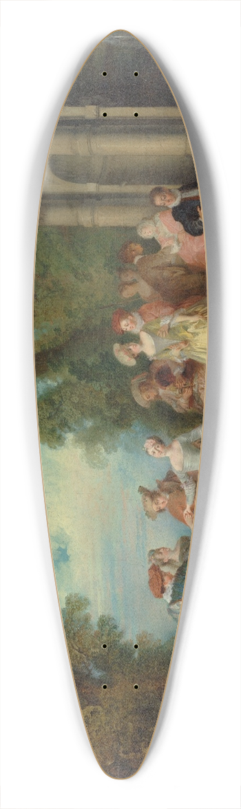 Nicolas Lancret - Dance before a Fountain 39.3 inch art pintail longboard deck