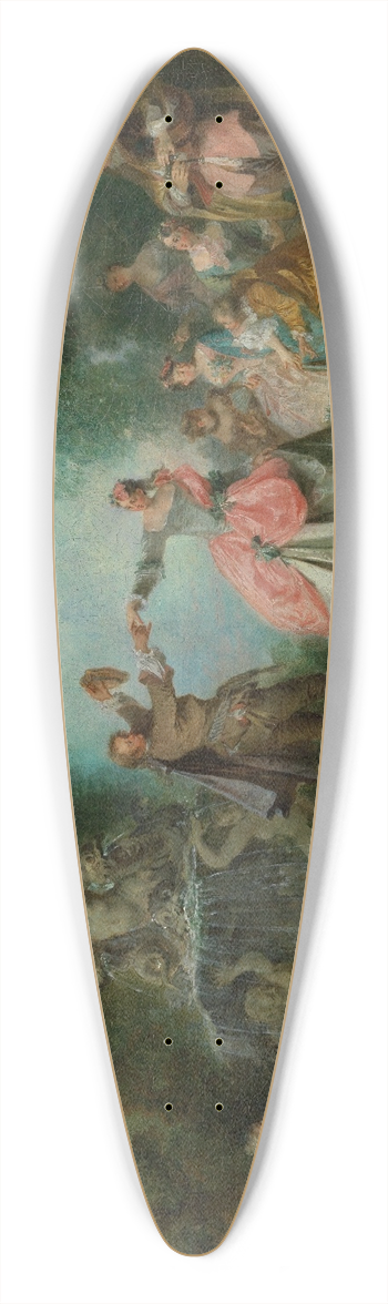 Nicolas Lancret - The minuet 39.3 inch art pintail longboard deck