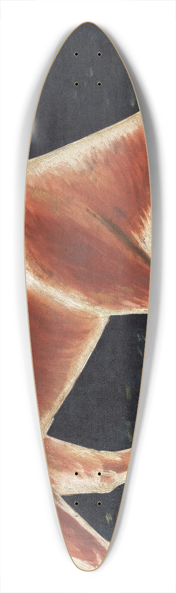 Niko Pirosmani - Roe deer drinking from a stream 39.3 inch art pintail longboard deck