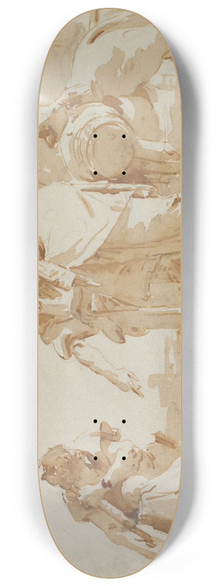 Giovanni Battista Tiepolo - Flight into Egypt: The Embarkment of the Holy Family 8.25 inch art skate deck