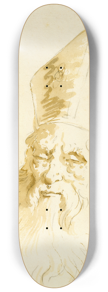 Giovanni Battista Tiepolo - Head of a Bishop 8.25 inch art skate deck
