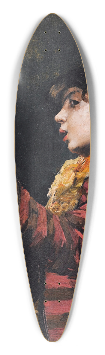 Norbert Goeneutte - Young Boy Playing The Guitare 39.3 inch art pintail longboard deck