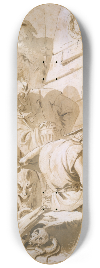 Giovanni Battista Tiepolo - Soldiers Around a Monument 8.25 inch art skate deck