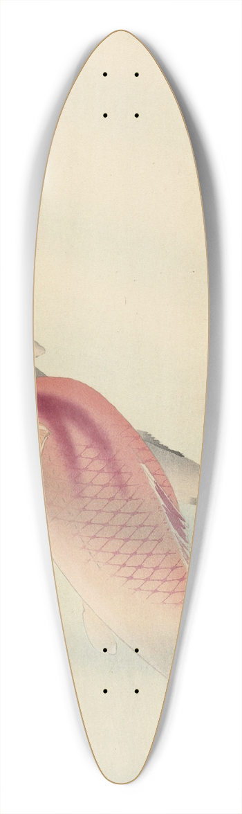 Ohara Koson - Two carp 39.3 inch art pintail longboard deck