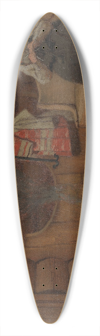 Olaf Isaachsen - Farm Interior from Setesdal 39.3 inch art pintail longboard deck