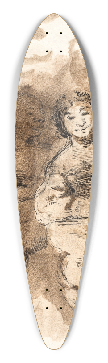 Oluf Hartmann - En ngen mand og en pkldt kvinde 39.3 inch art pintail longboard deck