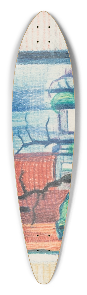 Oscar Bluemner - Study for Canal Port, Rockaway 39.3 inch art pintail longboard deck