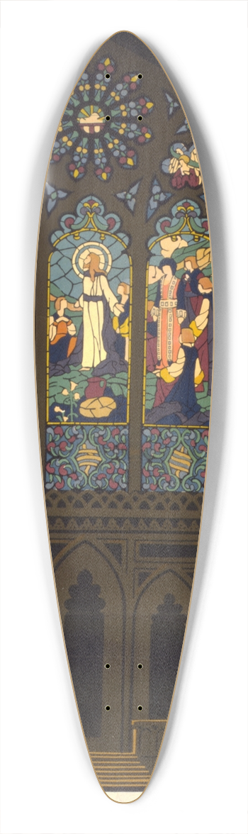 Oscar Rabe Hanson - Chicagos beautiful churches by the elevated lines 39.3 inch art pintail longboard deck