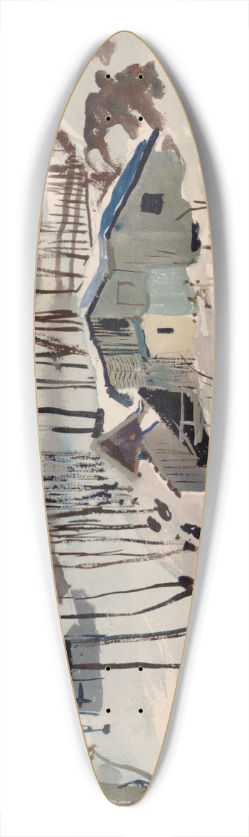 Oskar Laske - Winterlandschaft in Pressbaum 39.3 inch art pintail longboard deck