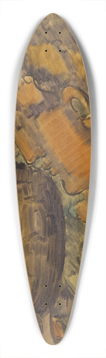 Oskar Schlemmer - Group of Four with Diagonal Profile 39.3 inch art pintail longboard deck