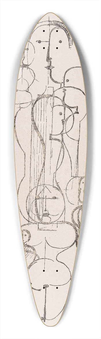 Oskar Schlemmer - Konzentrische Gruppe (Figurenplan K1) 39.3 inch art pintail longboard deck